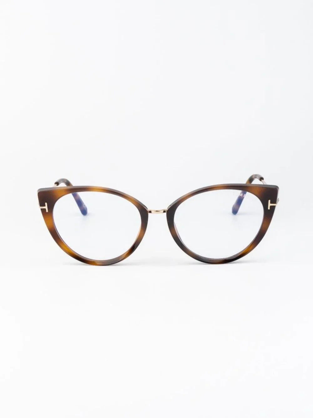 Tom Ford Women Eyeglasses Blonde Havana Gold Cat Eye FT5815-B 053 NEW AUTHENTIC